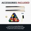 6 Ft Portable Pool Table, Adults Folding Billiards Tables for Game Room with Easy Foldable Storage, Includes Full Set of Billiard Balls, Cues,...