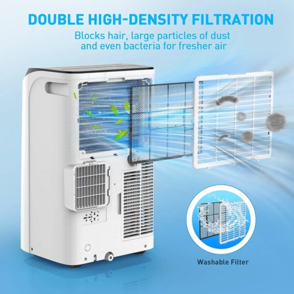 Portable Air Conditioner Cools Up to 700 Sq.Ft, 3-IN-1 Energy Efficient Portable AC Unit with Remote Control & Installation Kits for Large Room,...