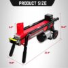 PowerSmart Electric Log Splitter 7-Ton - Efficient Wood Splitter with 3500 Motor Speed, 15 Amp, Horizontal Full Beam Design and Steel Wedge for...
