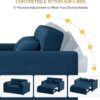 DWVO 3-in-1 Convertible Sofa Bed, 55" Sleeper Sofa with Pull-Out Bed, Cat-Scratch-Proof Fabric Futon Couch with Adjustable Backrest and Side...