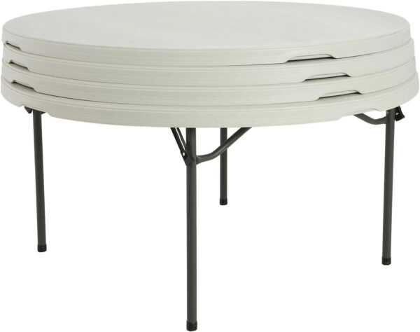 Lifetime 5' Round Folding Table (4 Pack), Commercial Grade, White