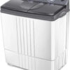 Portable washing machine, capacity 20 pounds, combined design, with the washing machine weighing 12 pounds and the spin dryer weighing 8 pounds....