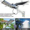 450W Solar Street Flood Lights Outdoor Lamp with Remote Control Dusk to Dawn Security Lighting for Yard Garden Gutter Basketball Court Arena Lawn lm