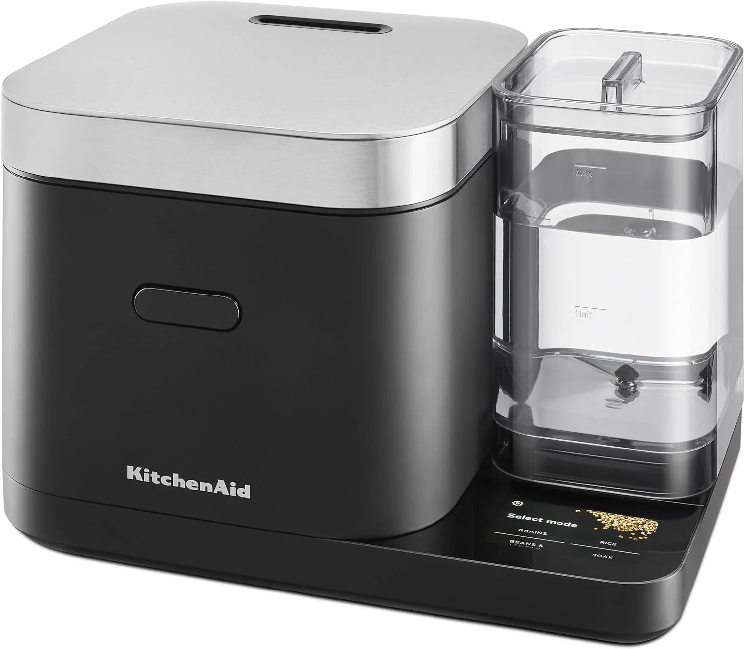 3d6f4a3d7f3782ae411f5a4e13f6ee046e5e953e4f6d8dbe741b7976132e4339 KitchenAid Grain and Rice Cooker 8 Cup with Integrated Scale and Delayed Cook, KGC3155BM