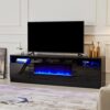 Fireplace TV Stand with 36" Electric Fireplace, LED Light Entertainment Center