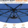 9.8FT Offset Patio Umbrella Hanging Cantilever Umbrella Outdoor Sun Shade with Easy Tilt Adjustment, 8 Ribs, UV Protection for Backyard, Lawn,...