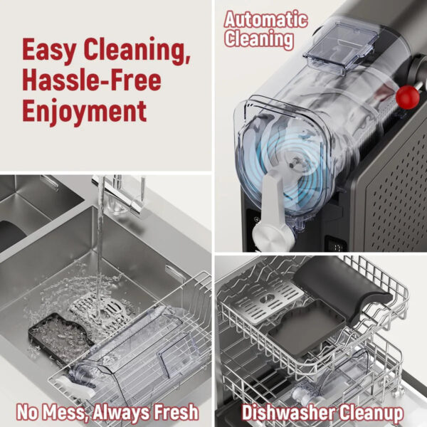 Slushie Machine: No Ice Needed All-in-One Slushy Maker for Home, Real-Time Temp Display, Auto-Clean, 6 Preset | Frozen Margaritas, Cocktails,...