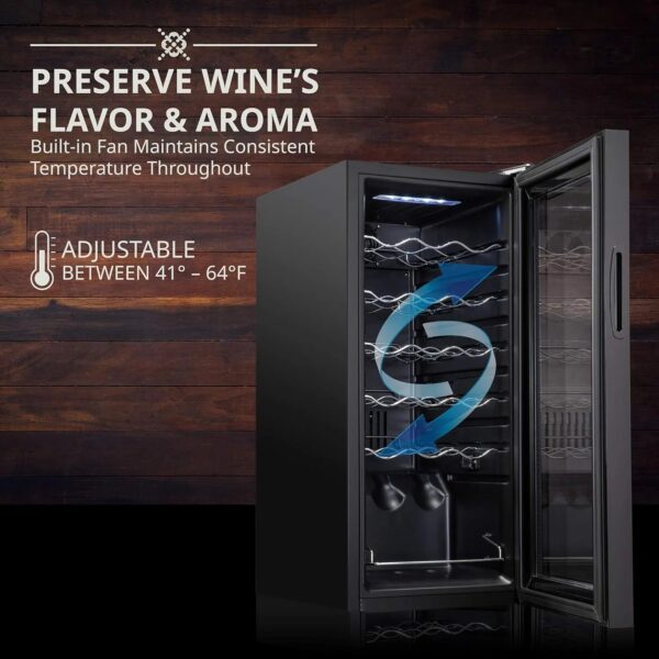 18 Bottle Compressor Wine Cooler Refrigerator w/Lock, Large Freestanding Wine Cellar For Red, White, Champagne or Sparkling Wine, 41f-64f Digital...