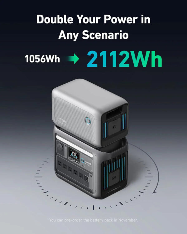 Anker SOLIX C1000 Portable Power Station with 200W Solar Panel, 1800W Solar Generator, 1056wh LFP (LiFePO4) Battery, 6 AC Outlets, Up to 2400W for...
