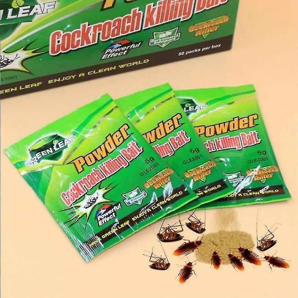 42de45d1cd9b099de4b4e8f99426681f7b6b2a4e2f35f2616b47262e84180e98 20-100 Packs Green Leaf Powder Cockroach Killer Bait Repeller Killing Trap Pest Control