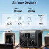 Anker SOLIX C1000 Portable Power Station with 200W Solar Panel, 1800W Solar Generator, 1056wh LFP (LiFePO4) Battery, 6 AC Outlets, Up to 2400W for...