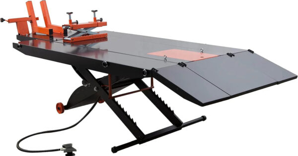 APlusLift MT1500X 1500LB Air-Operated Motorcycle & ATV Lift Table 48" Wide with Side Extensions, 2-Year Warranty