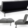 Yaheetech Convertible Sofa Bed Adjustable Couch Sleeper Modern Faux Leather Home Recliner Reversible Loveseat Folding Daybed Guest Bed, Removable...