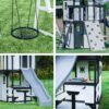 Backyard Discovery Canyon Creek Cedar Wood Swing Set with Wave Slide, Clubhouse, Play Kitchen, Picnic Area, Belt Swings, Web Swing, Rock Wall,...