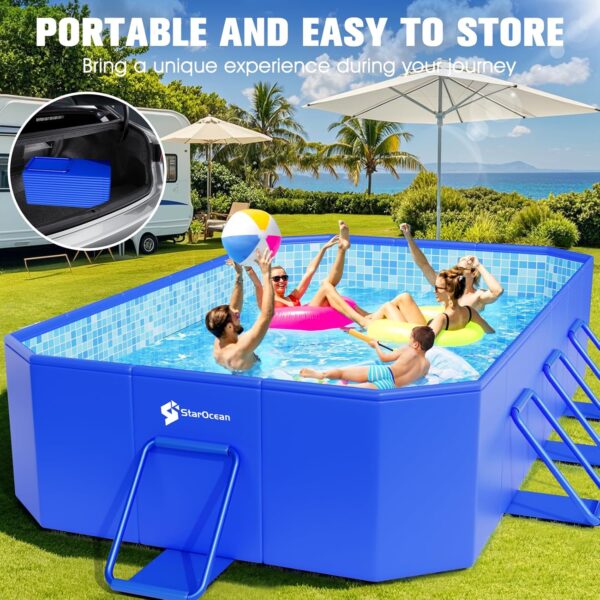 Foldable Pool, Large Non-Inflatable Swimming Pool For Kids,Adult Collapsible Pools Hard Plastic Shell, Oversized Thickened,Portable Folding Kids...