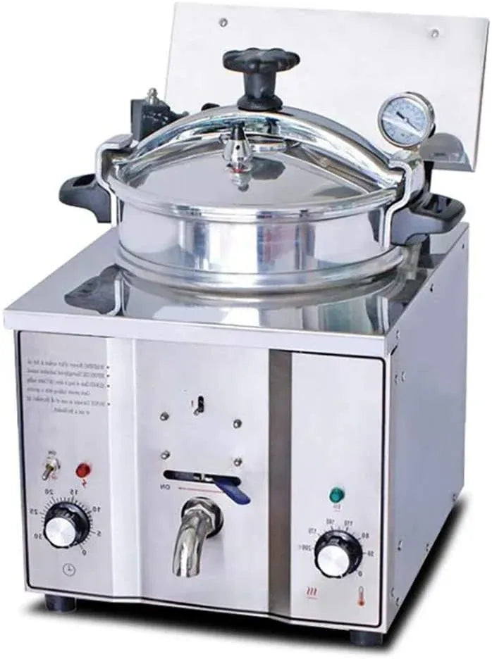 4b482d58dd463e696ca606f87213584f7e5b1812f1d25b94e21d24358f3592ad 16L Pressure Fryer Commercial Electric Countertop Stainless Steel Cooking Machine Chicken Fish