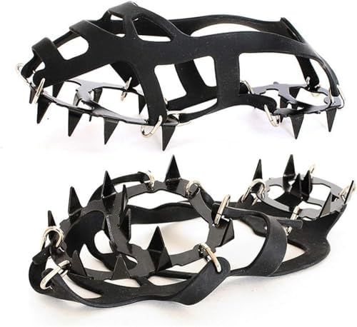 4dd4cac1ed323154daeb4c8f1c503b64b44accd2cd0b8b788b78b43b393bc175 18 Teeth Anti-Slip Ice Snow Grips - Traction Cleats for Shoes & Boots, Durable Ice Grips for Winter Safety, Perfect for Hiking, Walking, and...
