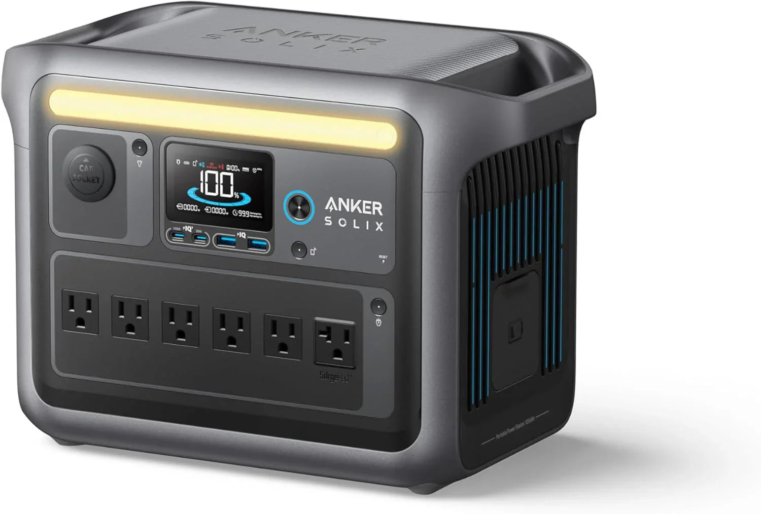 Anker SOLIX C1000 Portable Power Station with 200W Solar Panel, 1800W Solar Generator, 1056wh LFP (LiFePO4) Battery, 6 AC Outlets, Up to 2400W for...