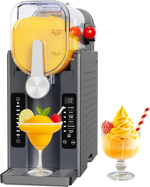 Slushie Machine: No Ice Needed All-in-One Slushy Maker for Home, Real-Time Temp Display, Auto-Clean, 6 Preset | Frozen Margaritas, Cocktails,...