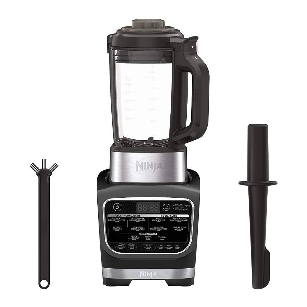 50726e6f7be8e40cc81f2b5c28d7da4d717447a352bfe11a66ce898121a9ef01 Ninja Foodi Cold & Hot Blender With 1400 Peak Watts Nonstick Glass Pitcher (HB152), 64 oz, Black