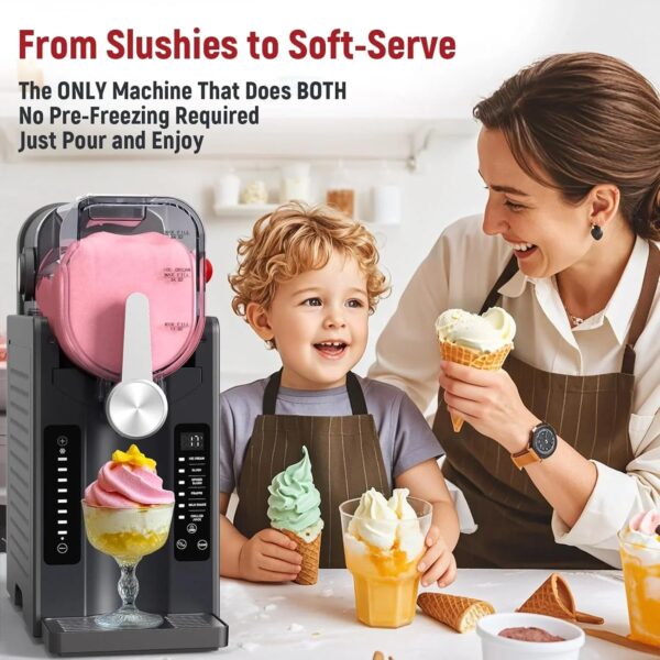 Slushie Machine: No Ice Needed All-in-One Slushy Maker for Home, Real-Time Temp Display, Auto-Clean, 6 Preset | Frozen Margaritas, Cocktails,...