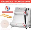 Commercial Pizza Dough Roller Sheeter, Max 16, Automatic 370W Electric Pizza Dough Roller, Stainless Steel, Suitable for Noodle, Pizza Bread and...