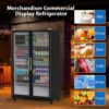 Commercial Refrigerator, Glass Door with LED Lighting Upright Beverage Display Cooler for Home, Store, Gym, or Office, Featuring Double Swing...
