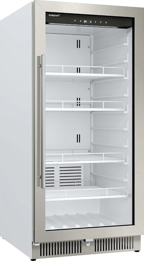 EdgeStar VBM101 22" Wide 10.1 Cu. Ft. Commercial Beverage Merchandiser Stainless Steel, Temp Alarm, Reversible Door