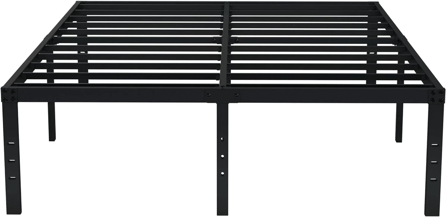EMODA Queen Bed Frame No Box Spring Needed 18 Inch Heavy Duty Metal Tall Platform Bed Frame