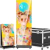 80" P1.86 Flexible Spliceable LED Poster Display USB Plug-and-Play, Mobile & PC Remote Control, Digital Signage Advertising Screen (Silver, 1-Pack)