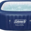 4 to 6 Person Inflatable Hot Tub Square Portable Outdoor Spa with 114 Soothing AirJets and Insulated Cover, Gray-Coleman