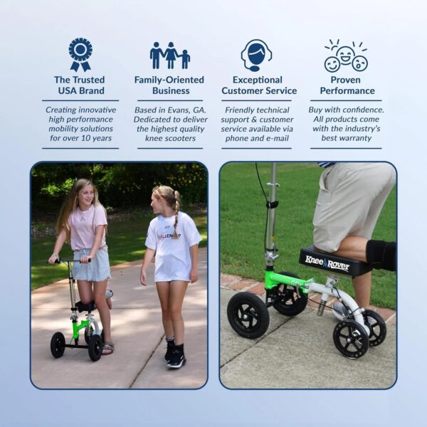 Hybrid - Most Compact All Terrain Knee Scooter for Adults for Foot Surgery Heavy Duty Knee Walker for Broken Ankle Foot Injuries Recovery Leg...
