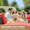 Devoko 5 Pieces Patio Furniture Sets All Weather Outdoor Sectional Patio Sofa Manual Weaving Wicker Rattan Patio Seating Sofas with Cushion and...