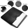 Black Faux Crocodile Laptop Sleeve Case