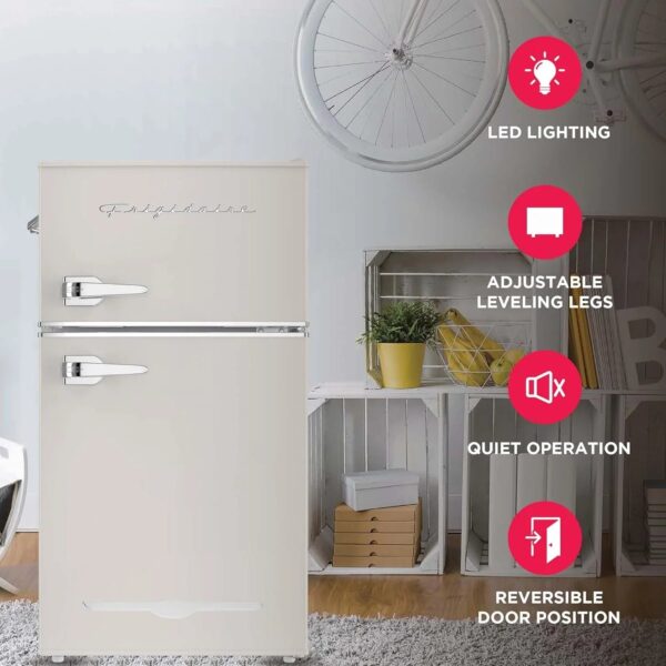 Frigidaire Retro Mini Fridge with Freezer & Side Bottle Opener-Small 2 Door Refrigerator for Office Bar or College Dorm Room-3.1 Cu Ft 19 "D x...