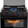 RV liquefied gas stove 21 inches high, a liquefied gas stove oven with 3 burners, suitable for RVs, apartments, mobile homes, made of stainless...