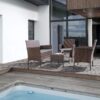 4 Pieces Patio Rattan Chair Wicker, Outdoor Indoor Use Backyard Porch Garden Poolside Balcony Furniture Sets (Red)