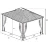 Alexander 16 Ft. W X 12 Ft. D Aluminum Patio Gazebo