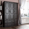 100% Solid Wood Grand Wardrobe Armoire - Mocha