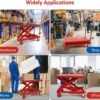 500LBS Hydraulic Lift Table Cart, 30" Lifting Height., Double Scissor Lift Table with 4 Wheels and Non-Slip Pad, Hydraulic Scissor Lift Table for...