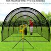 Baseball Batting Cage Net Batting Cages for Backyard Portable Baseball and Softball Batting Cages with Pitching Machine Hole and Detachable Door...