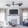 Harbor Breeze Twin Breeze II 74" Outdoor Ceiling Fan, Bronze