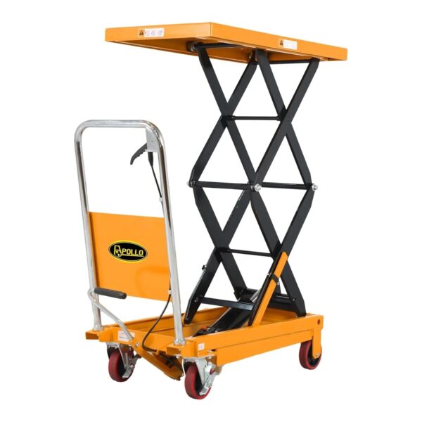 APOLLOLIFT Hydraulic Lift Table Cart 770 lbs Capacity, 51" Max Height, Double Scissor Lift with Safety Guard & 4 Wheels