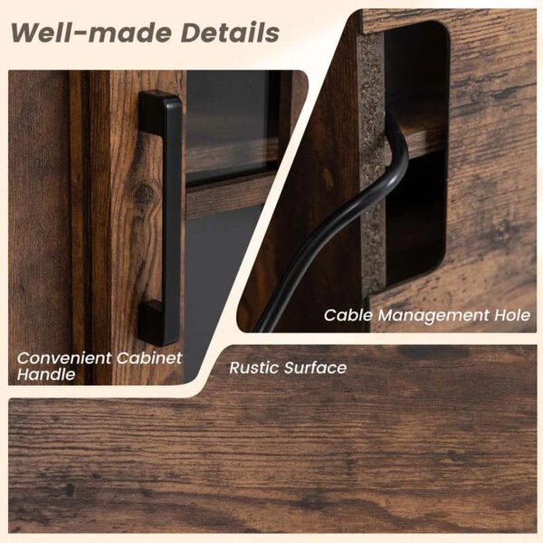 58" TV Console with 23" Fireplace Insert, Fireplace TV Stand for TVs up to 65 Inches, 1400W Electric Fireplace Heater
