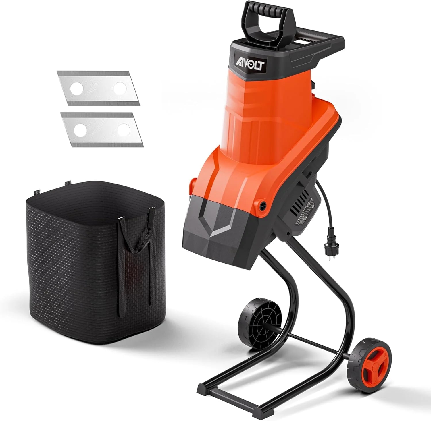70c453cd870af2722a14547767f8649a72a06258b964bad548cf4a1f30b635e3 Wood chip cutter, shredder, rotary cutter. 1800-watt electric wood chip cutter, equipped with collection bag, with a cutting diameter of 45...