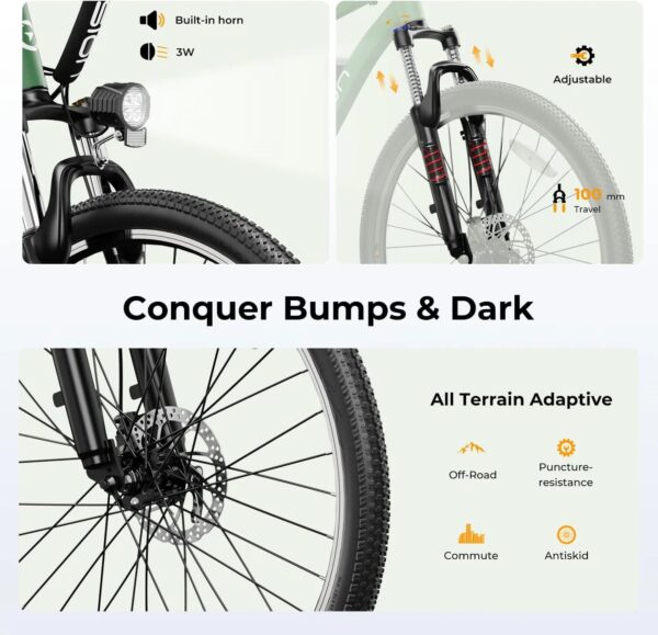 Eb5 Electric Bike 500W Motor 40Miles 20Mph