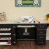353 Norma Jean Sewing Cabinet for Sturdy Sewing, Cutting, Quilting, and Crafting with Storage and Airlift, Black Finish
