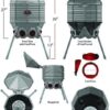 80lb Poultry Feeder, Adjustable Height, UV Stable, Weather Resistant, 8 Ports, Made in USA