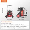 Drain Cleaner Machine 100FT x 1/2 Inch, Auto Feed Sewer Snake Auger on Wheels, 550W Portable Drain Cleaning Machine with 8 Cutters & Air-activated...
