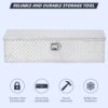 48 Inch Diamond Plate Truck Bed Tool Box with Shelf Silver